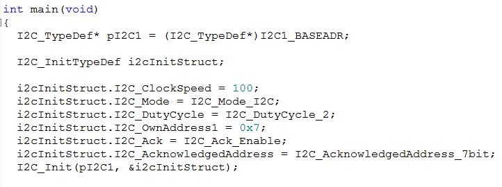 Initialization structure and call to the initialization function
